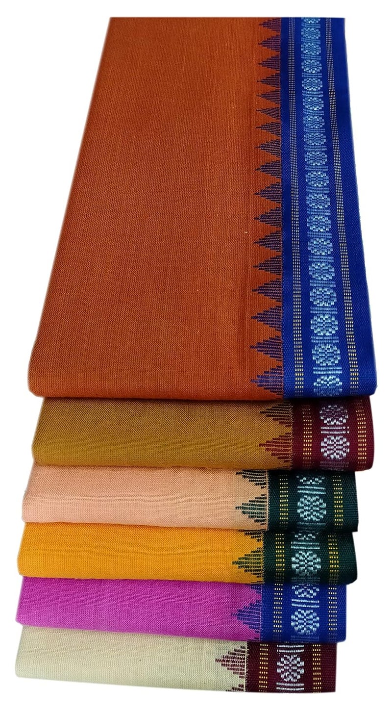 YETTALAN YETTALAN Traditional Sambalpuri Nagpuri Handloom Unisex Towels 100 Cotton GamchaAngavastramPack of 2 Mango Sandal - Image 2