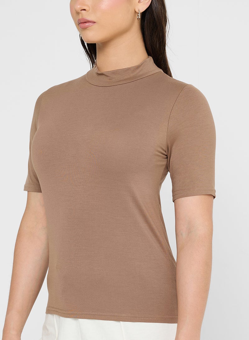 جينجر بيسيكس تيشيرت قطن بياقة عالية - Image 3