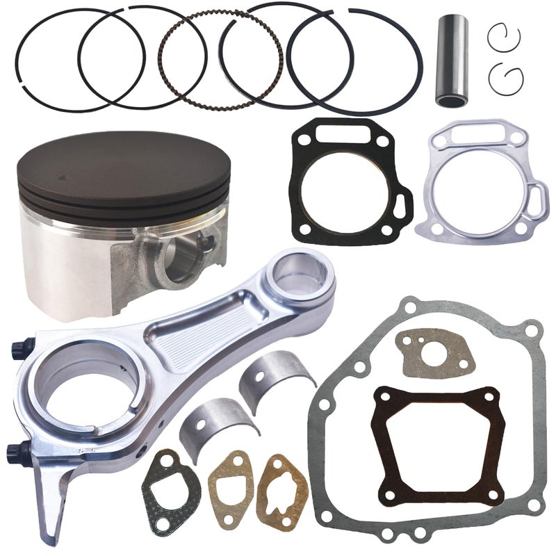 AKSGKGQ Billet Rod3308 Kit 70mm Ceramic Coated Flat Top Piston 550 for the Harbor Freight Predator 212cc Hemi and NonHemi versions Engine - Image 2