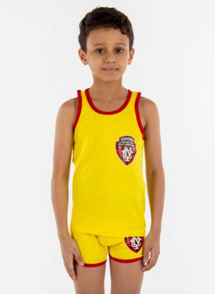 COTTONIL Turbo Underwear Set (Shirt & Boxer) For Boys - Yellow  - Image 2