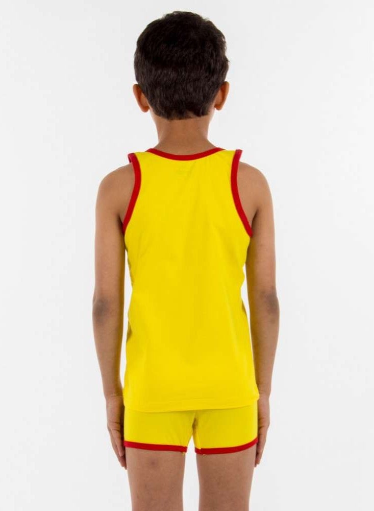 COTTONIL Turbo Underwear Set (Shirt & Boxer) For Boys - Yellow  - Image 3