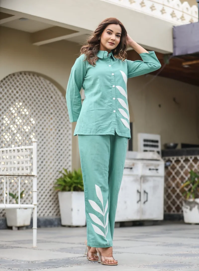 Studio blue Mint Green Printed Co-Ord Set