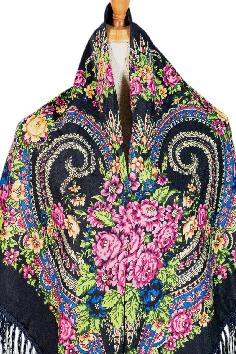 D'Daniela Lena Women's Eastern European Cotton Tassel Shawl