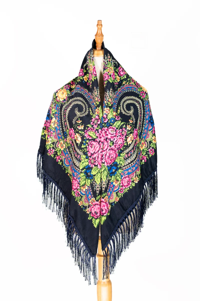 D'Daniela Lena Women's Eastern European Cotton Tassel Shawl