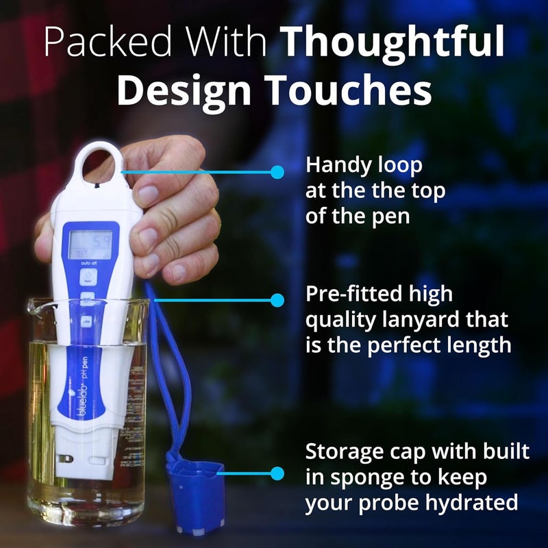 bluelab pH Pen - ± 0.1 pH Accurate, Durable Double Junction Probe, Waterproof & Floats, Auto Temperature Compensation, Easy Calibration - Made in NZ - Image 3