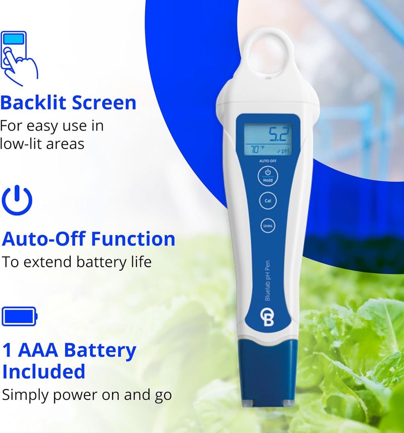bluelab pH Pen - ± 0.1 pH Accurate, Durable Double Junction Probe, Waterproof & Floats, Auto Temperature Compensation, Easy Calibration - Made in NZ - Image 5