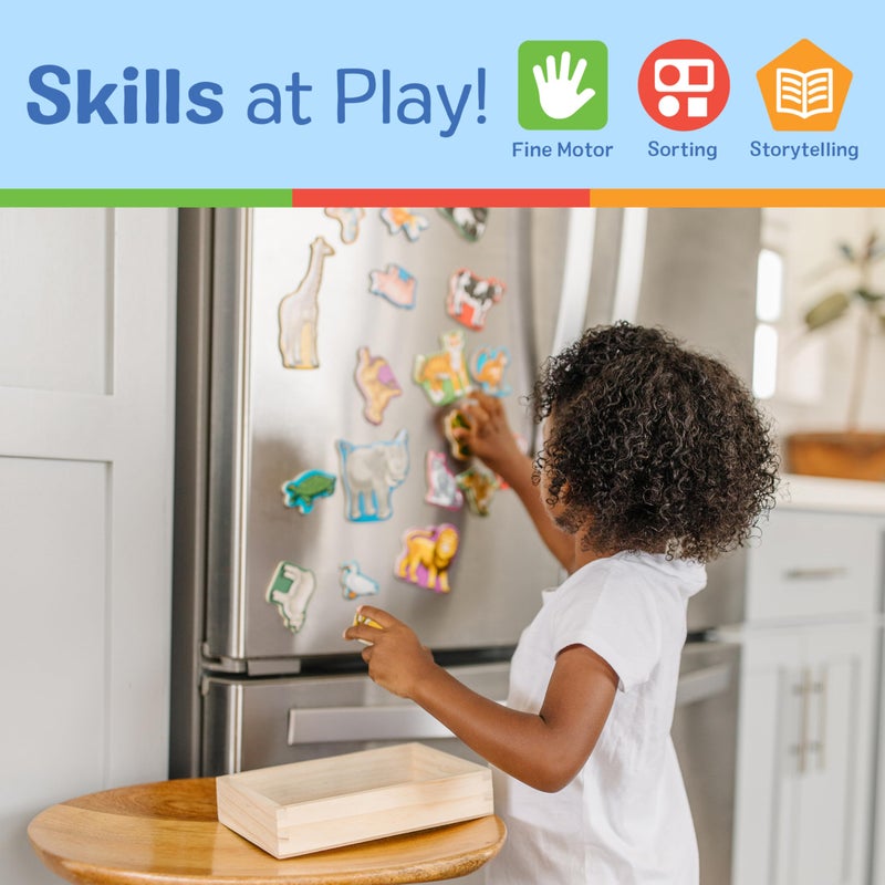 Melissa & Doug 20 Wooden Animal Magnets in a Box Cute Animal Fridge Magnets, Refrigerator for Toddlers Ages 2+ - FSC-Certified - Image 5
