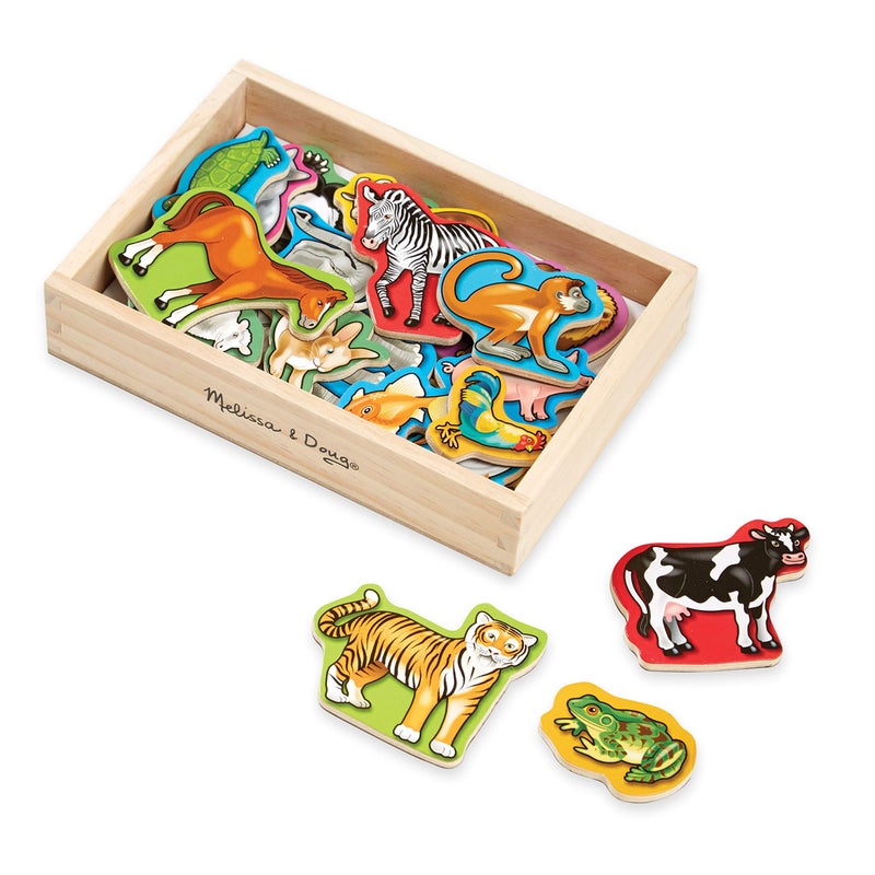 Melissa & Doug 20 Wooden Animal Magnets in a Box Cute Animal Fridge Magnets, Refrigerator for Toddlers Ages 2+ - FSC-Certified - Image 4