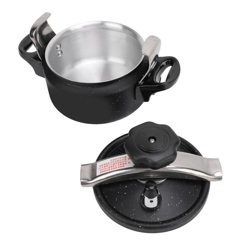 Pressure Cooker: 1 Pc Black Large Size Aluminum Alloy Explosion Proof Pressure Canner - Quick Even Cooking Easy Open Close Versatile Pot for Family Dinners Gas Induction Stoves - Image 2