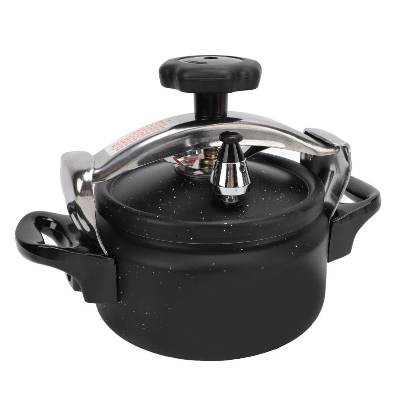 Pressure Cooker: 1 Pc Black Large Size Aluminum Alloy Explosion Proof Pressure Canner - Quick Even Cooking Easy Open Close Versatile Pot for Family Dinners Gas Induction Stoves - Image 5
