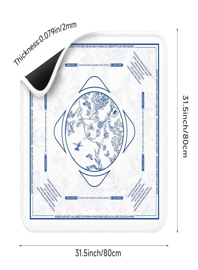 molovsiny Mahjong Mat for Table, Durable Mahjong Table Cover with Unique Design, Premium Mahjong Accessories, Perfect Mahjong Gifts for Women, Game Mat for Mahjong and Board Game Enthusiasts (Blue Mirage) - Image 2