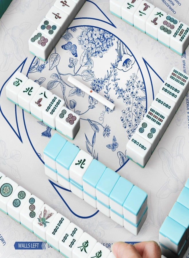 molovsiny Mahjong Mat for Table, Durable Mahjong Table Cover with Unique Design, Premium Mahjong Accessories, Perfect Mahjong Gifts for Women, Game Mat for Mahjong and Board Game Enthusiasts (Blue Mirage) - Image 4