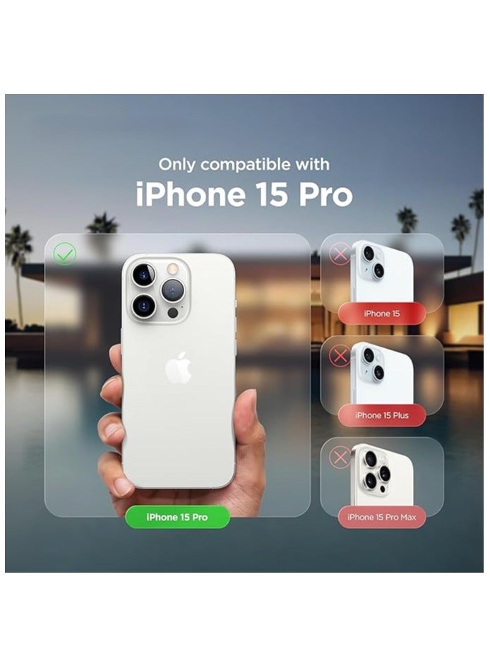 أكاليكس جراب سيليكون متوافق مع iPhone 15 Pro، طبقة سيليكون سائلة رفيعة من المطاط الهلامي الناعم المقاوم للصدمات، جراب واقٍ للهاتف مع بطانة من مادة TPU (لون عنابي) - Image 2