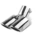 Arwrilt Dual Exhaust Tip Stainless Steel Bending Muffler Exhaust with Bolt 25 Inlet Dual Tail Pipe Muffler Tip Exhaust Pipe Modification Accessories Universal Muffler Tail for Cars Silver - Image 2
