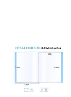 MODEST Display Book 30 Pocket BLUE Lets you organize your papers, files and documents easily Ultra-thin and non-sticking design for easy usability Compatible paper size is A4  - Image 2