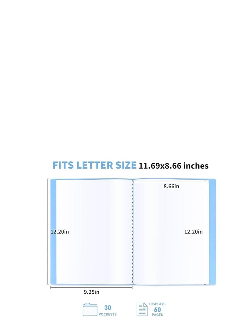 MODEST - Display Book 30 Pocket BLUE Lets you organize your papers, files and documents easily Ultra-thin and non-sticking design for easy usability Compatible paper size is A4 - Image 1