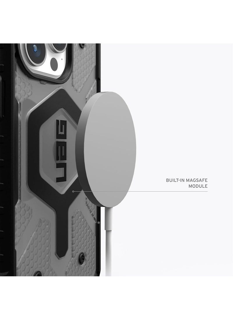 Urban Armor Gear UAG Pathfinder Clear for iPhone 15 Pro Max Case Cover [18 Feet Drop Tested] MagSafe Compatible - Ash | Black  - Image 4