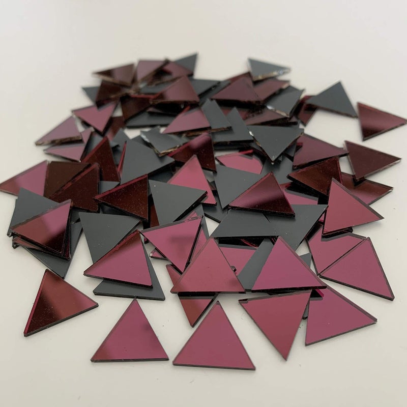 1 Inch Small Triangle Mirror Mosaic Tile, Mini Purple Craft Mirrors, 150 Pcs (1 Inch)