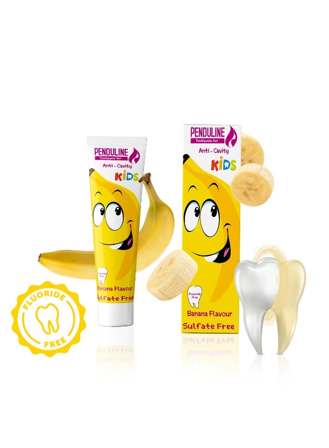 بيندولين بندولين معجون أسنان بطعم الموز للأطفال 75 مل | آمن من عمر سنتين | فراولة | خالٍ من الفلورايد | خالٍ من السلفات - Image 4