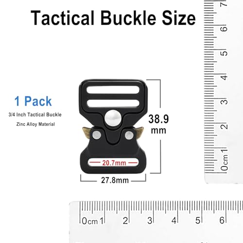 ManTangSun 3/4 Inch Tactical Buckle for Paracord Bracelets, Metal Tactical Paracord Buckle Hardware for Tactical Vest, Dog Collar, Backpack Strap Clip Replacement Accessories - Image 2