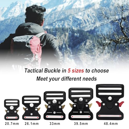 ManTangSun 3/4 Inch Tactical Buckle for Paracord Bracelets, Metal Tactical Paracord Buckle Hardware for Tactical Vest, Dog Collar, Backpack Strap Clip Replacement Accessories - Image 3