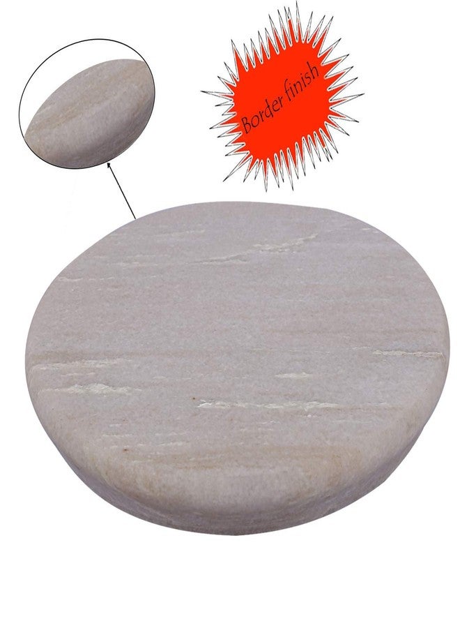 HeeMo Marble Roti Roller/Chakla/Rolling Pin Board/Roti Maker/Phulka Maker/Chapati Maker/Chopping Board for Kitchen (White 10 Inches) - Image 2