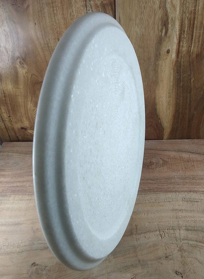 HeeMo Marble Roti Roller/Chakla/Rolling Pin Board/Roti Maker/Phulka Maker/Chapati Maker/Chopping Board for Kitchen (White 10 Inches) - Image 4