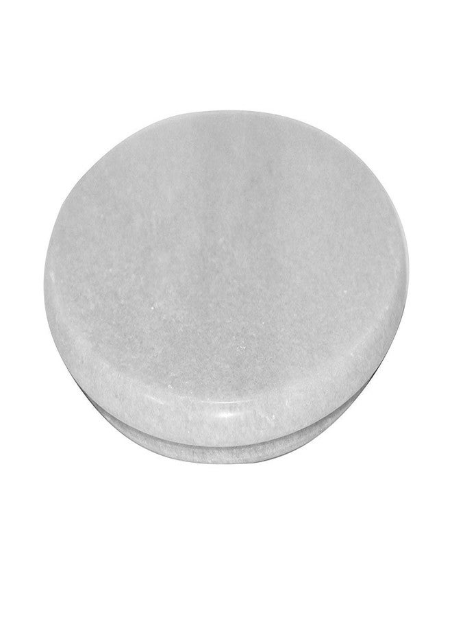 HeeMo Marble Roti Roller/Chakla/Rolling Pin Board/Roti Maker/Phulka Maker/Chapati Maker/Chopping Board for Kitchen (White 10 Inches) - Image 1