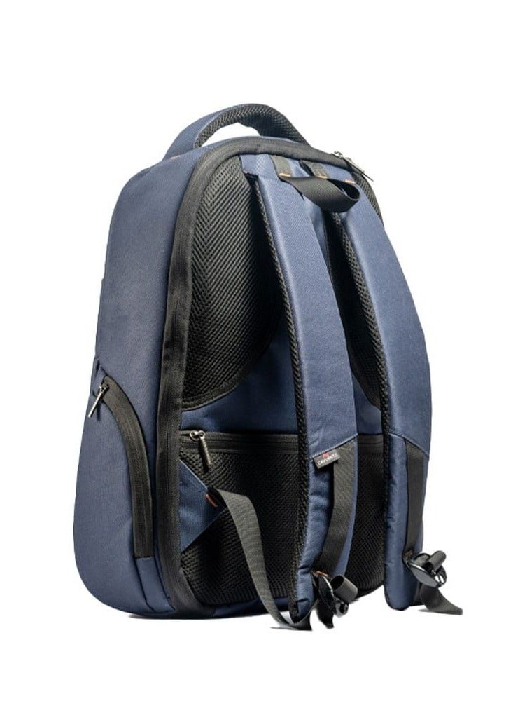 L'AVVENTO BG806 Laptop Backpack, Made by High Quality Polyester Foamed Material with L'AVVENTO Zipper Puller fits up to 15.6"- Blue*Brown - Image 2