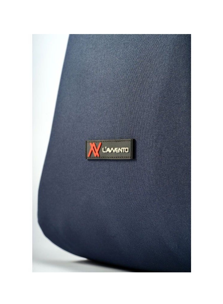 L'AVVENTO BG806 Laptop Backpack, Made by High Quality Polyester Foamed Material with L'AVVENTO Zipper Puller fits up to 15.6"- Blue*Brown - Image 3