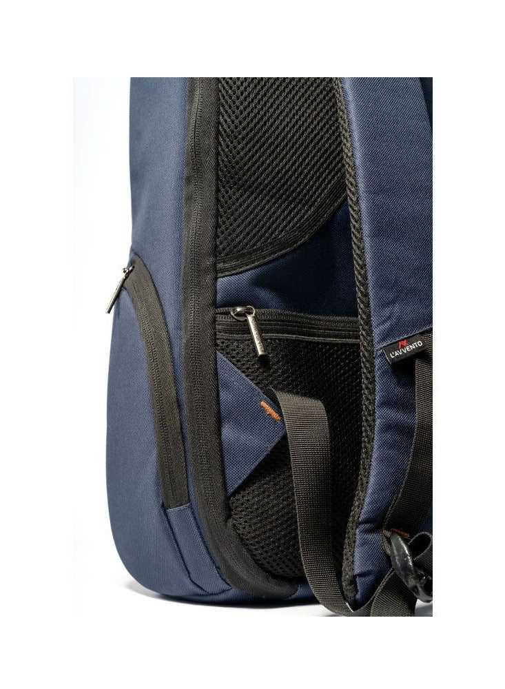 L'AVVENTO BG806 Laptop Backpack, Made by High Quality Polyester Foamed Material with L'AVVENTO Zipper Puller fits up to 15.6"- Blue*Brown - Image 4