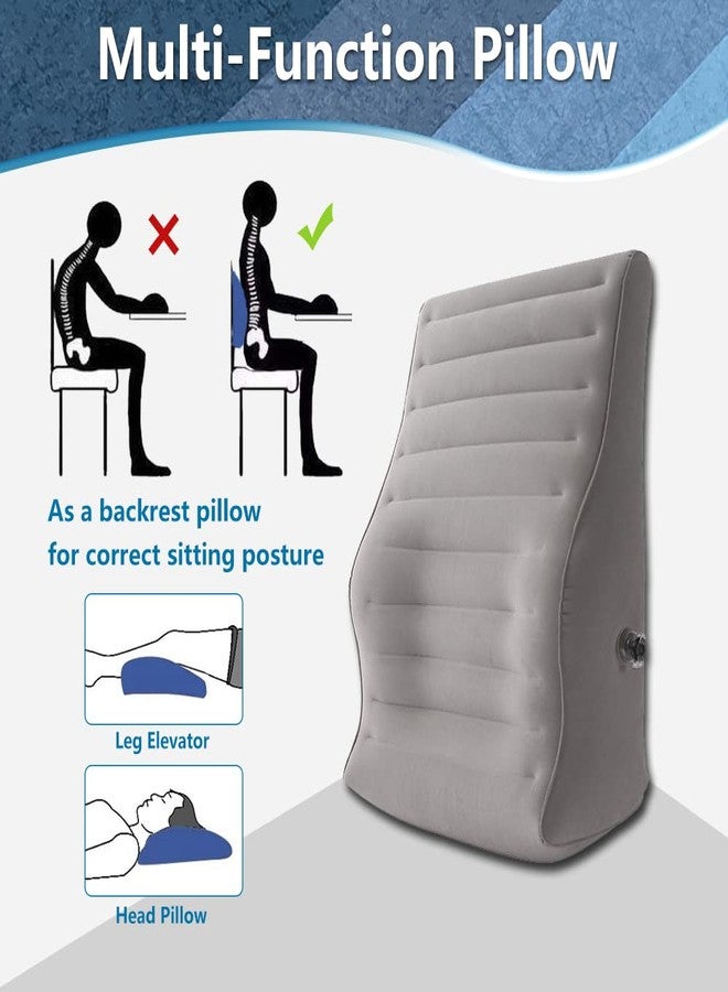 ZNALDP Inflatable Lumbar Support Pillow, Blow Up Travel Back Cushion, Lumbar Support for Lower Back Pain, Office Chair Sitiing, Gaming, Car Seat Backrest, Ergonomic Body Positioning Pillow (Grey) - Image 4