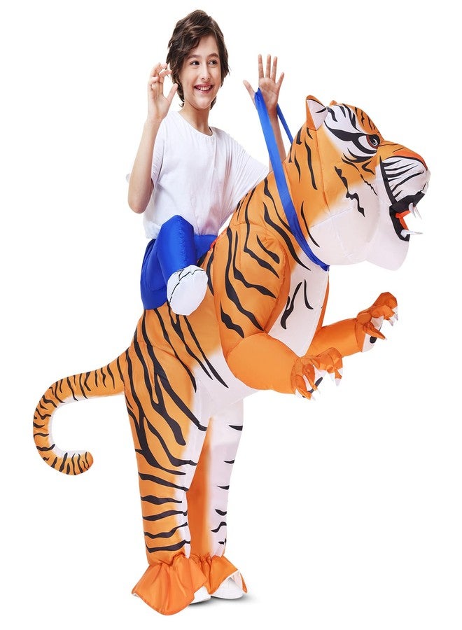 Spinosaurus Inflatable Tiger Costume for Kids, Funny Blow up Animal Costume,Halloween Costumes for Boys/Girls Cosplay Party - Image 1