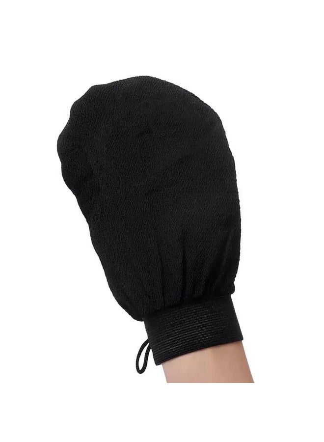HETVIN Exfoliating Gloves | Body Scrub Glove Shower | Body Facial Tan Massage Mitts | Exfoliating Gloves for Dead Skin Remover | Back Scrubber | Skin Exfoliating Gloves (Black) - Pack of (2) - Image 1