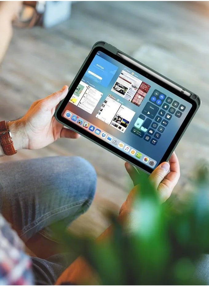 ZORIK - Case for iPad 10th Generation 10.9 Inch 2022 Built-in Pencil Holder Flexible Back Cover, Trifold Stand, Auto Sleep Wake Rebound Series Green - Image 1