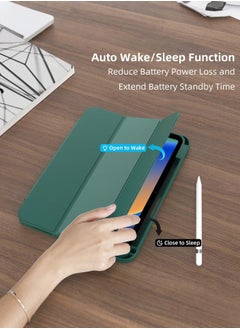 ZORIK Case for iPad 10th Generation 10.9 Inch 2022 Built-in Pencil Holder Flexible Back Cover, Trifold Stand, Auto Sleep Wake Rebound Series Green  - Image 2