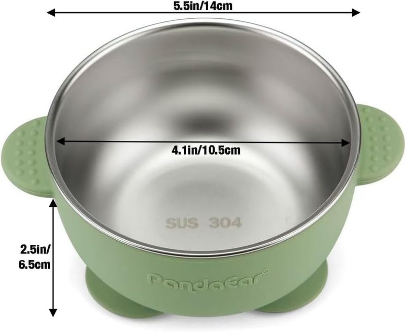 PandaEar 3 Pack Stainless Steel Baby Suction Bowls NonSlip Child Food Bowl with Silicone Sleeve for Kids Toddlers Infants Unbreakable  Mess Free - Image 3