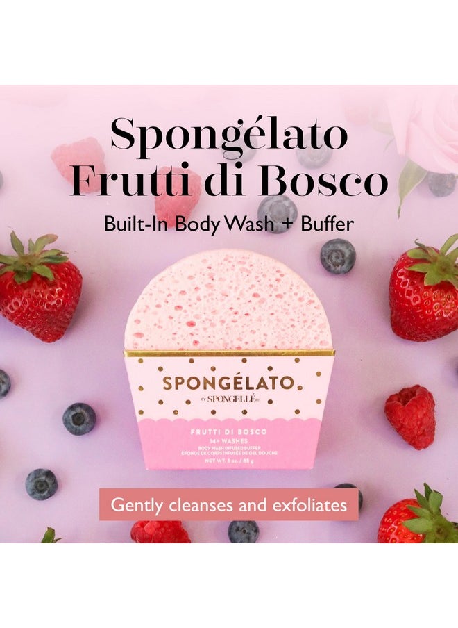 spongelle Spongelato Loofah Exfoliating Body Scrubber By Spongelle | Infused With Body Wash | Bath & Shower Loofah For Women | 14+ Uses | Frutti Di Bosco (Mixed Berries) Gelato Inspired  - Image 2
