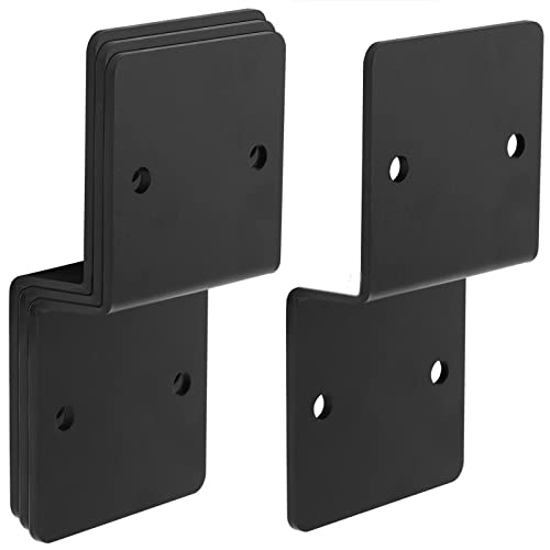 eoere 4 PCS Z Deck Joist Tie, 2x6 Pergola Brackets, 6 Gauge Black Heavy Duty 6" Post to Beam Connector for Wood, Width 5" - Image 1