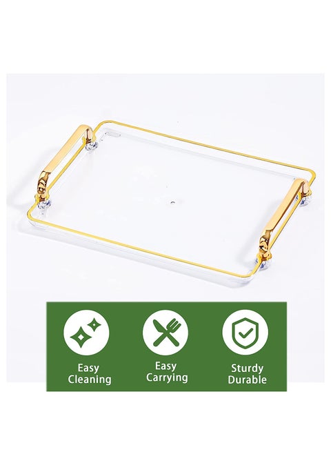 Luxury Display Rectangular Tray for Home, Restaurant, Table Clear