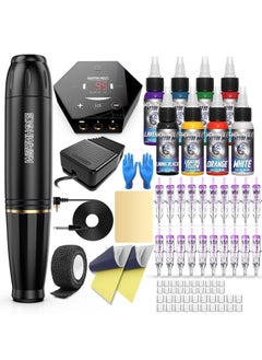 Wormhole Tattoo Tattoo Gun Kit Cartridge Tattoo Machine Kit Tattoo Kit Tattoo Pen Kit for Beginners Rotary Tattoo Pen Type Machine Kit Complete Tattoo Supplies  - Image 1