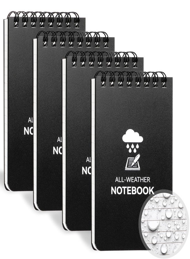 COIDEA Waterproof Notebook, 4 Pack Top-Spiral Pocket Notepad, 3" x 5" Weatherproof NotePad, All Weather Police Pocket Notebook Little Memo Steno Note Pads for Outdoor Office School Recording - Image 1