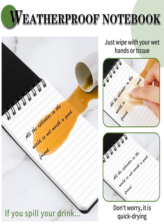 COIDEA Waterproof Notebook, 4 Pack Top-Spiral Pocket Notepad, 3" x 5" Weatherproof NotePad, All Weather Police Pocket Notebook Little Memo Steno Note Pads for Outdoor Office School Recording - Image 4