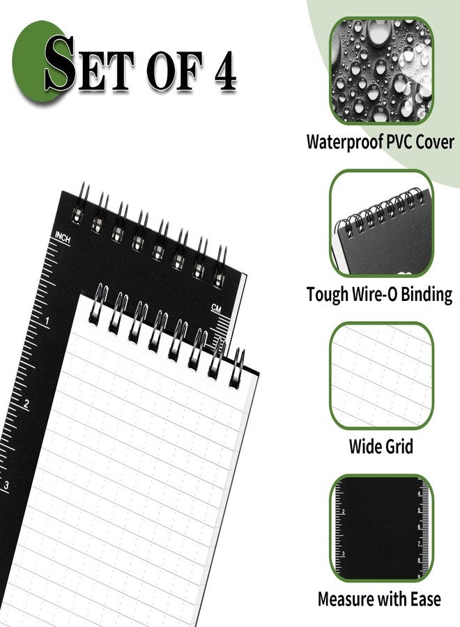 COIDEA Waterproof Notebook, 4 Pack Top-Spiral Pocket Notepad, 3" x 5" Weatherproof NotePad, All Weather Police Pocket Notebook Little Memo Steno Note Pads for Outdoor Office School Recording - Image 2