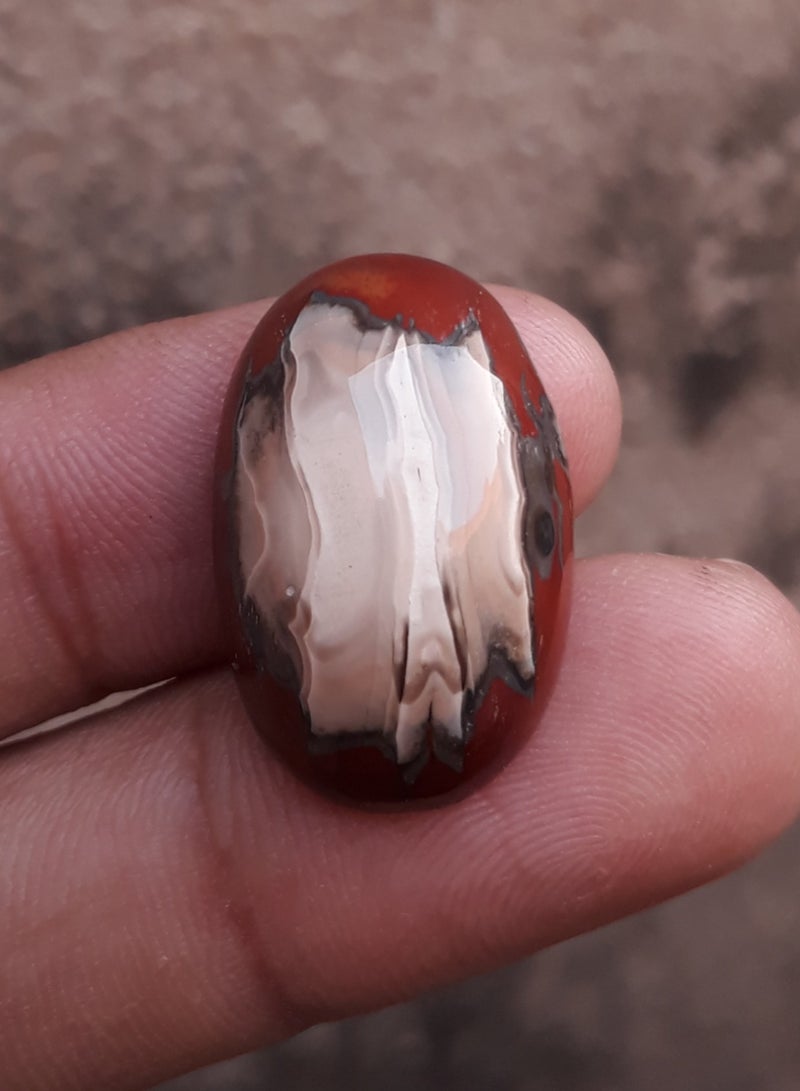 هادي أنماط تجريدية من اليشب الإمبراطوري الطبيعي - 25 قيراطًا - 25 × 16 ملم - Image 4