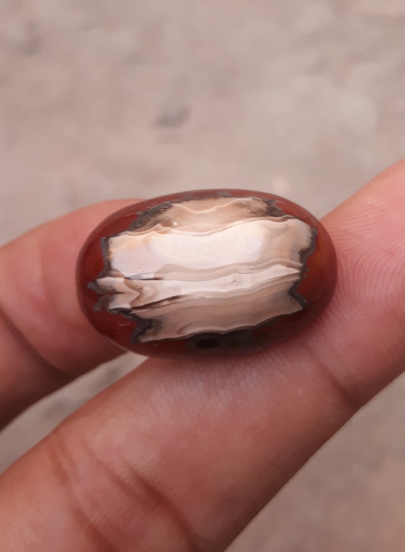 هادي أنماط تجريدية من اليشب الإمبراطوري الطبيعي - 25 قيراطًا - 25 × 16 ملم - Image 3