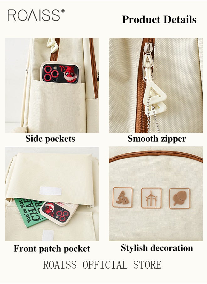 roaiss - 5 Piece Backpack Set In the Same Color Large Capacity Design with Stylish Pattern Print Practical Backpack Combination for Students Including Backpack Handbags Crossbody Bag Pencil Case - Image 1