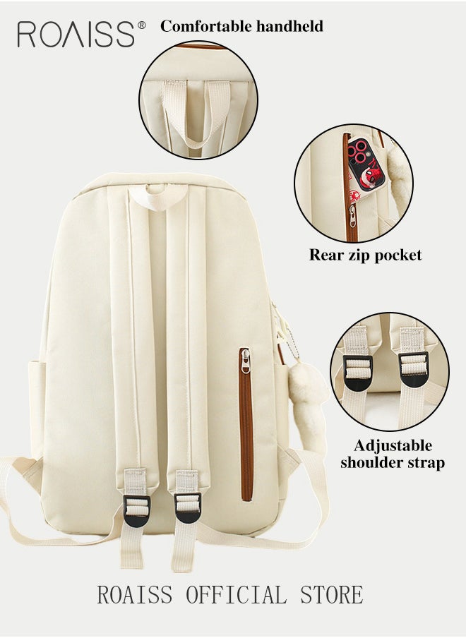 roaiss - 5 Piece Backpack Set In the Same Color Large Capacity Design with Stylish Pattern Print Practical Backpack Combination for Students Including Backpack Handbags Crossbody Bag Pencil Case - Image 1