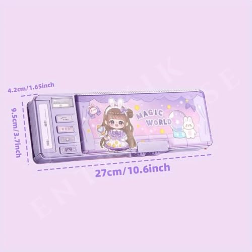 Rahasya Enterprise Plastic Kids Pen & Pencil Box-Suitcase Style Password Lock Pencil Case,Multi-Layer Pencil Box for Kids,Boys,Girls,Stationary Organizer Case for Kids (Magic Word Lock Compass-Box) - Image 4