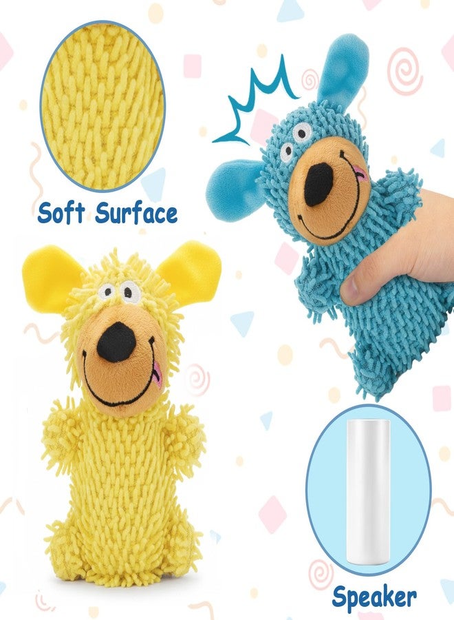 QUWOU 2-Pack Squeaky Dog Toys Durable Stuffed Chew Toy with Interactive Squeak Sounds to Keep Dogs Busy for Small, Medium, and Large Dogs(Blue and Yellow) - Image 2